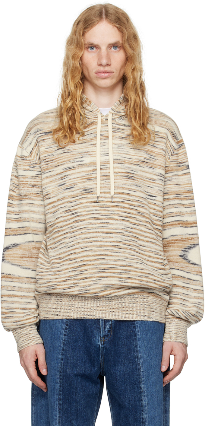 Shop Missoni Beige Mélange Cashmere Hoodie In Space Dyed Beige To