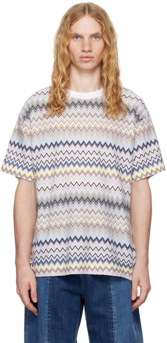 Shop Missoni Multicolor Zig Zag Pattern T-shirt In Multicolor White To