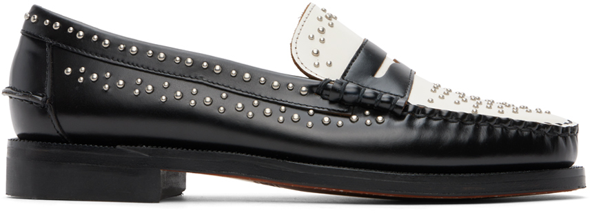 Black & White Dan Studs Loafers