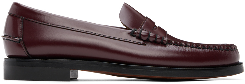 Shop Sebago Burgundy Classic Dan Loafers In Garnet