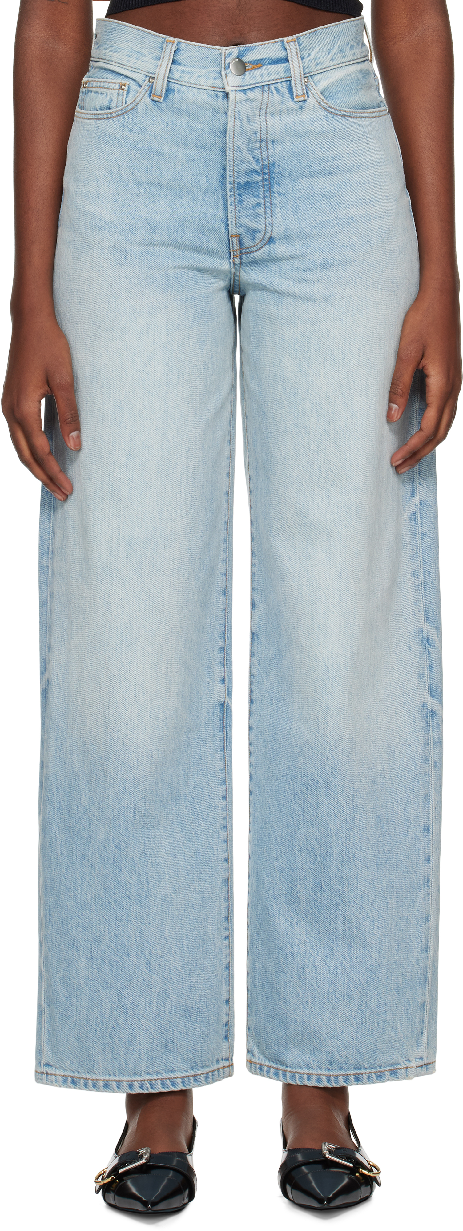 Amiri Blue Wide Straight Jeans In True Blue