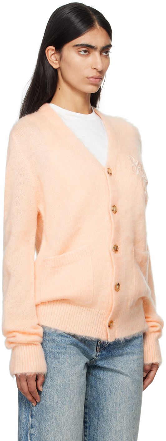 Amiri Angel Applique Varsity Jacket In Peach