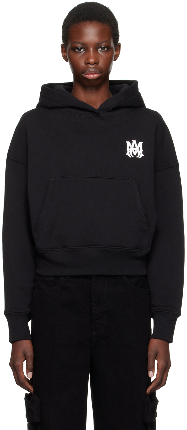 Shop Amiri Black 'ma' Core Logo Hoodie