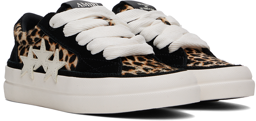 Amiri Black & Brown Leopard Sunset Skate Low Sneakers In Black