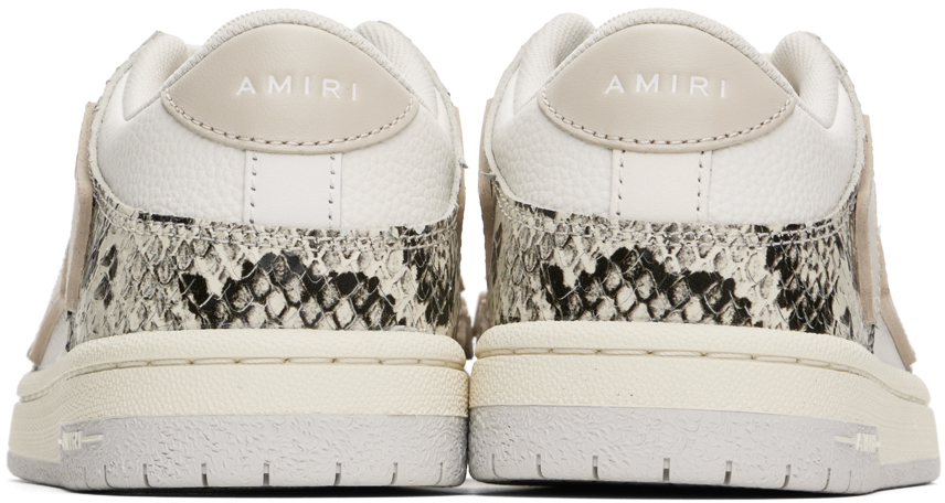 Amiri Skel Top Low Sneakers In Beige Leather In Alabaster