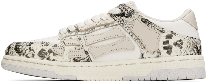 Amiri Skel Top Low Sneakers In Beige Leather In Alabaster
