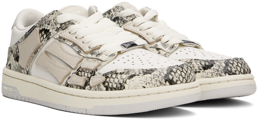 Amiri Skel Top Low Sneakers In Beige Leather In Alabaster