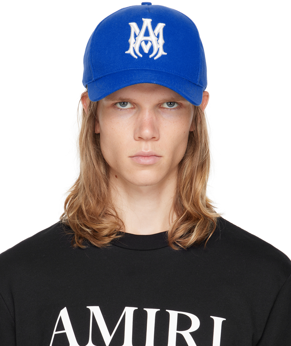 Shop Amiri ブルー Ma フルキャンバス キャップ In Blue