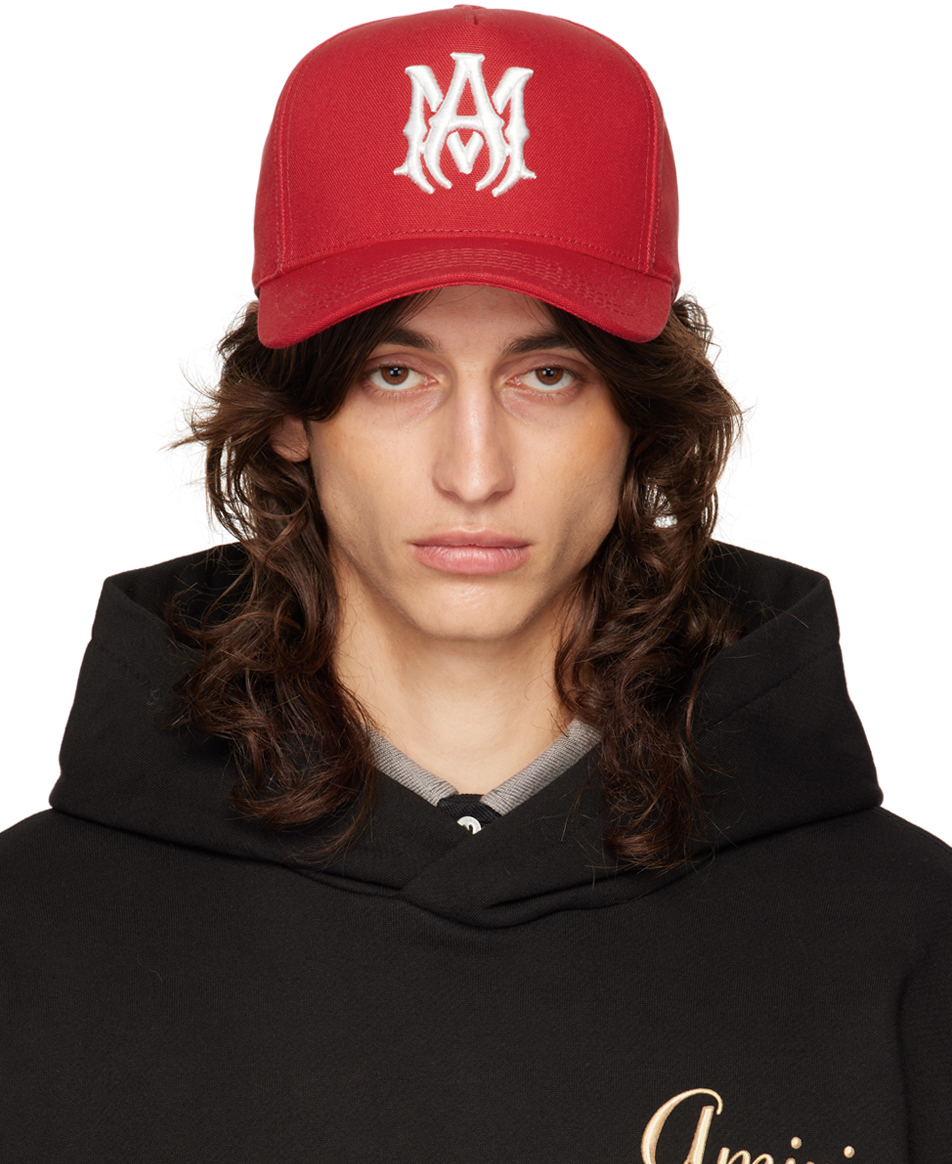 Red Full Canvas 'MA' Cap