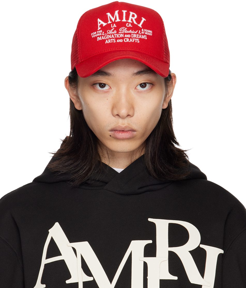 AMIRI: Red 'Arts District' Trucker Cap | SSENSE