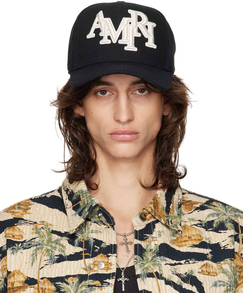 AMIRI Black Staggered 'Amiri' Canvas Cap | Smart Closet