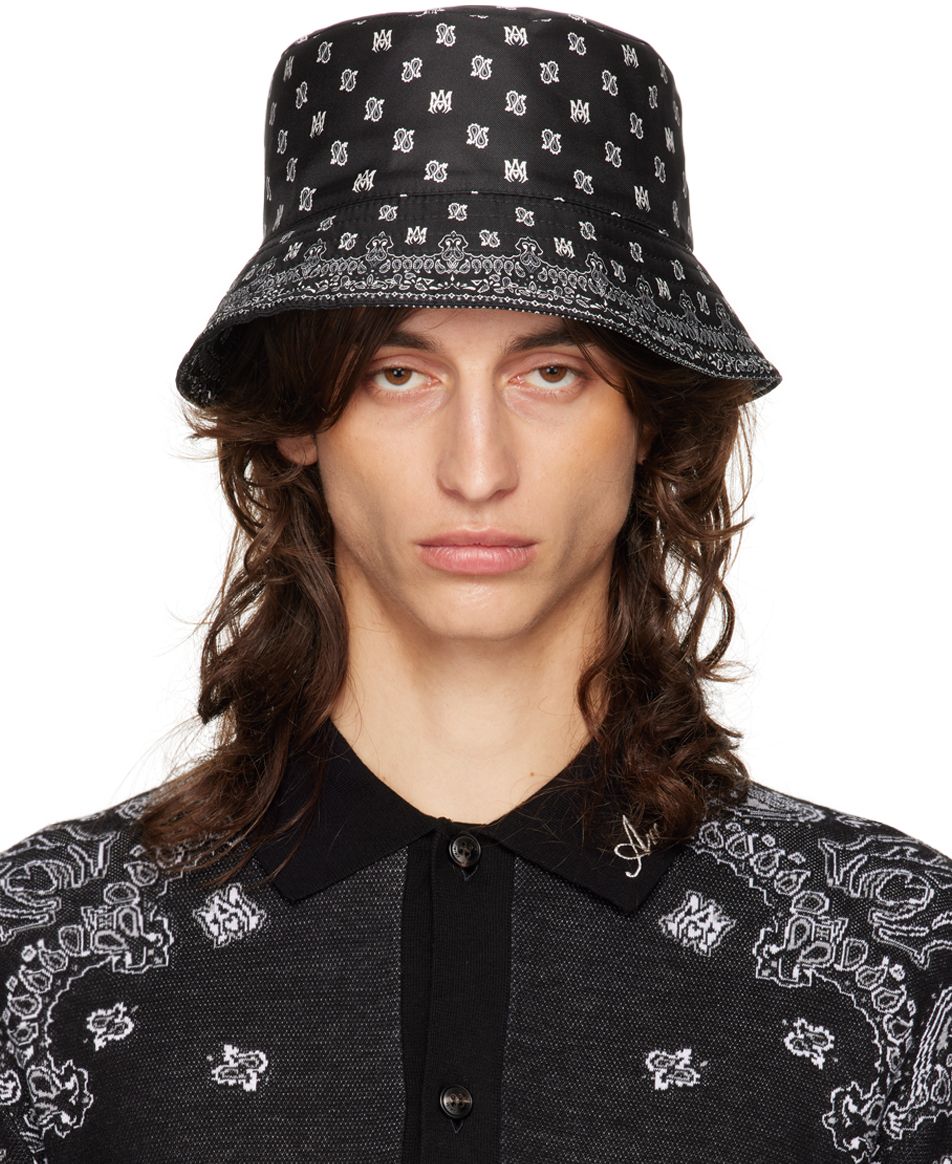 Black MA Paisley Bucket Hat by AMIRI on Sale