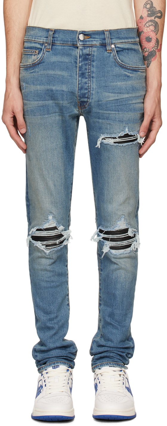 Shop Amiri Blue Mx1 Jeans In Dark Indigo