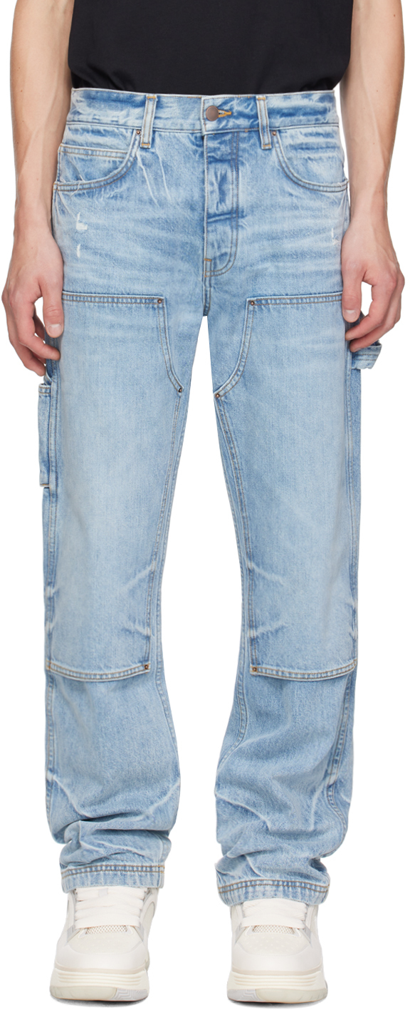 Shop Amiri Blue Carpenter Jeans In Perfect Indigo