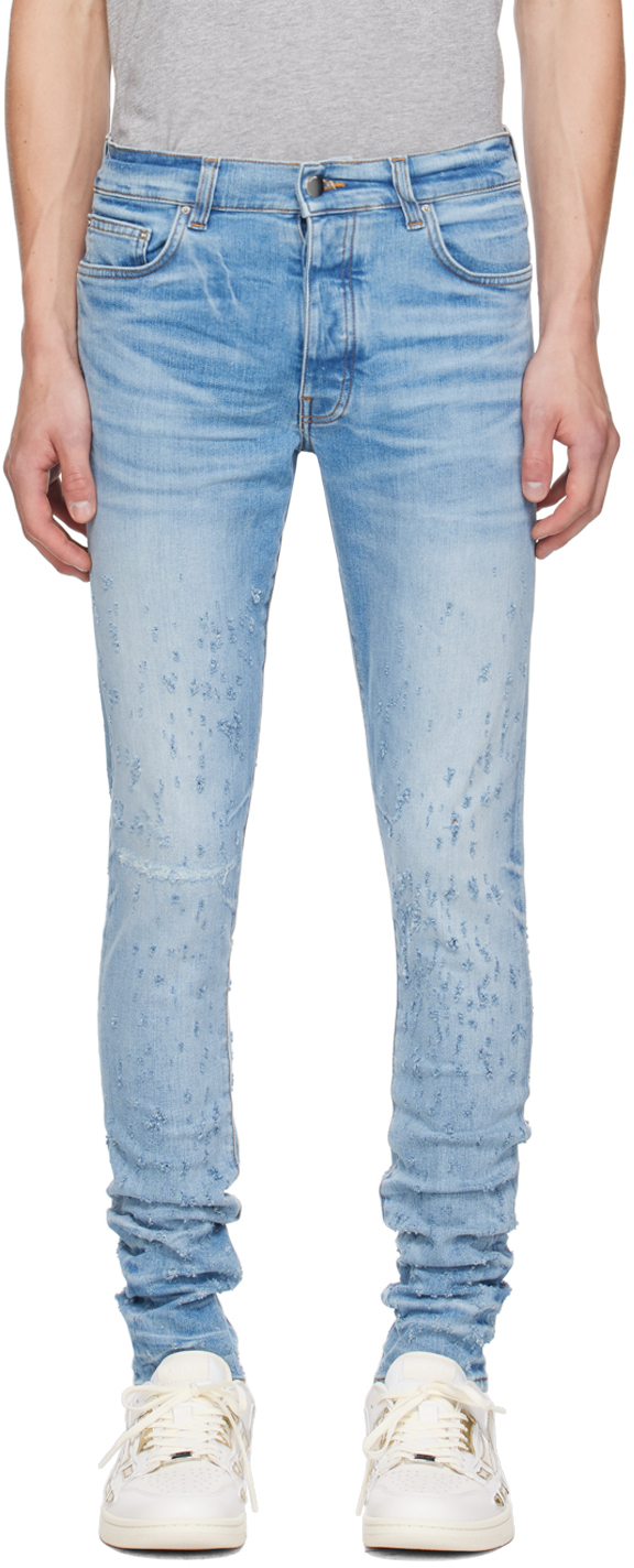 Shop Amiri Blue Shotgun Skinny Jeans In Perfect Indigo