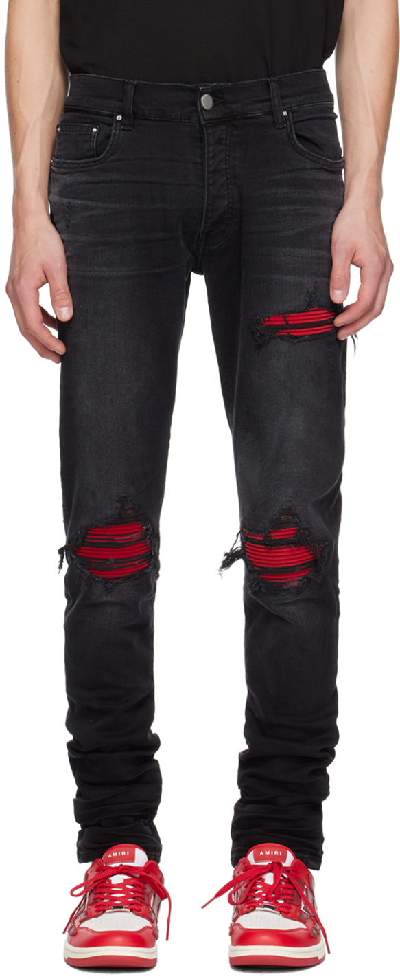 Shop Amiri Black Mx1 Ultra Suede Jeans In Vintage Black