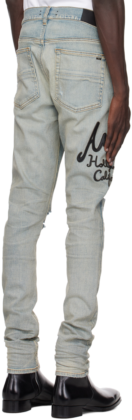 Amiri Hollywood Thrasher Skinny Jeans In Antique Indigo
