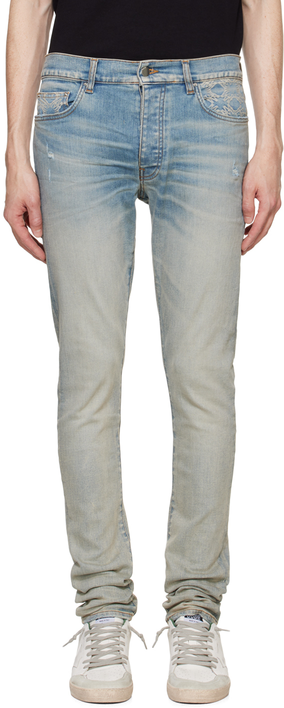 Blue MA Quad Contrast Skinny Jeans