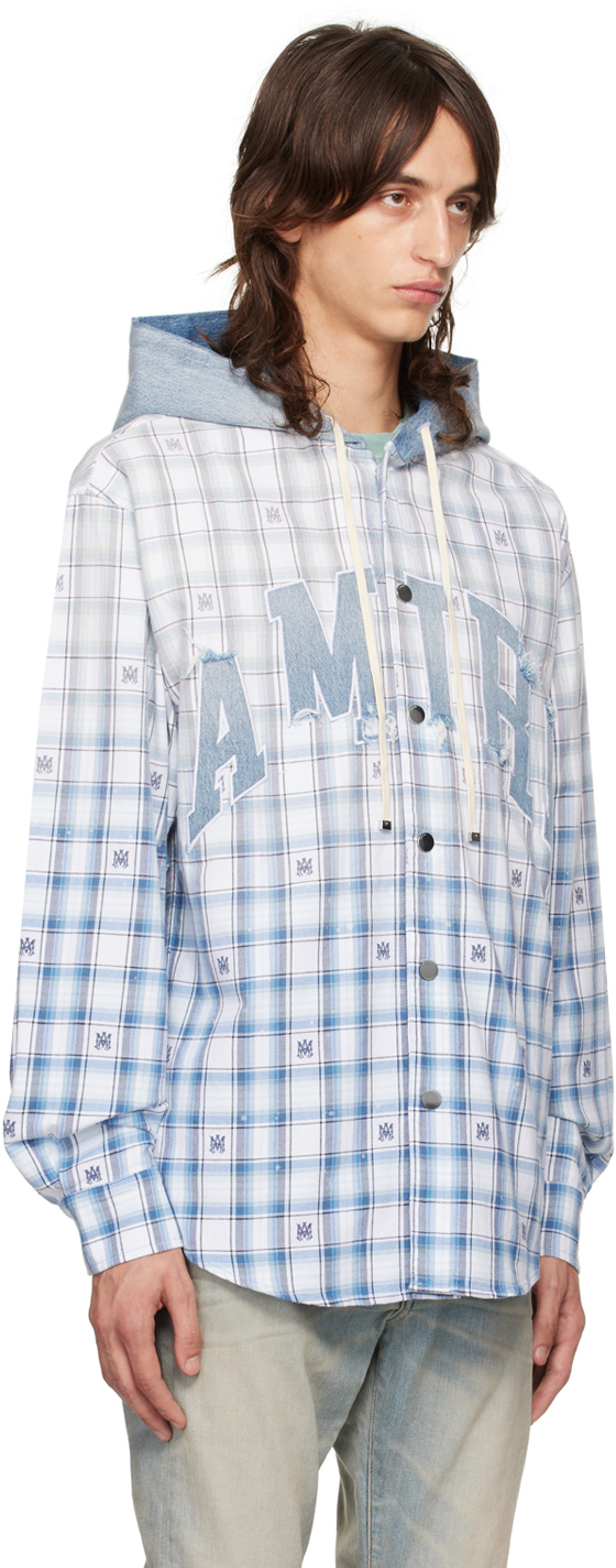Amiri Logo-patch Shirt In Cerulean