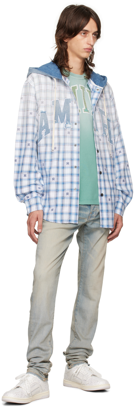 Amiri Logo-patch Shirt In Cerulean
