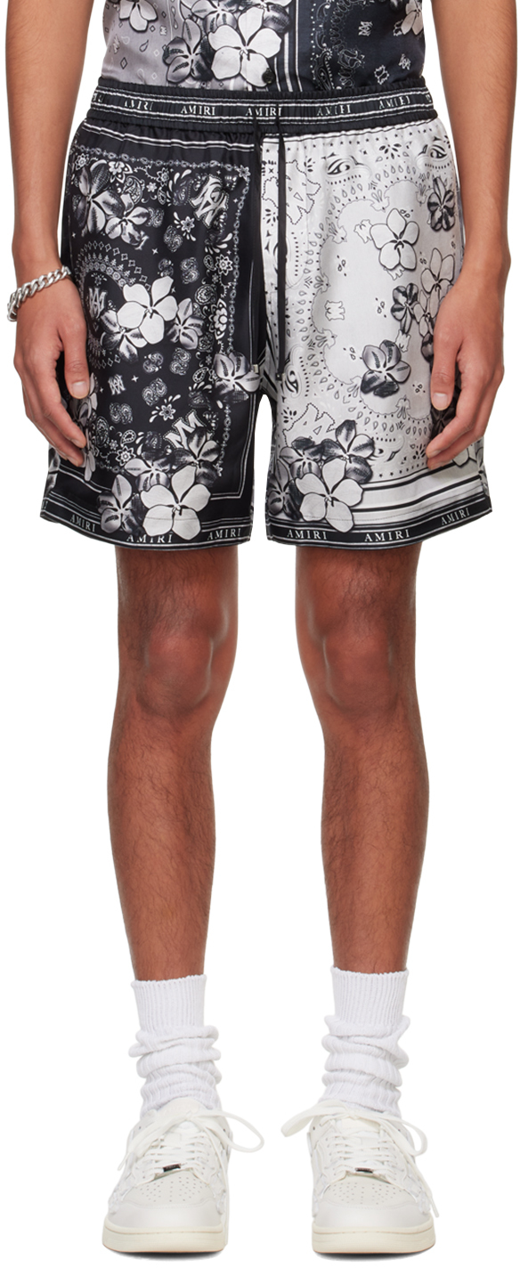 Black Bandana Floral Shorts