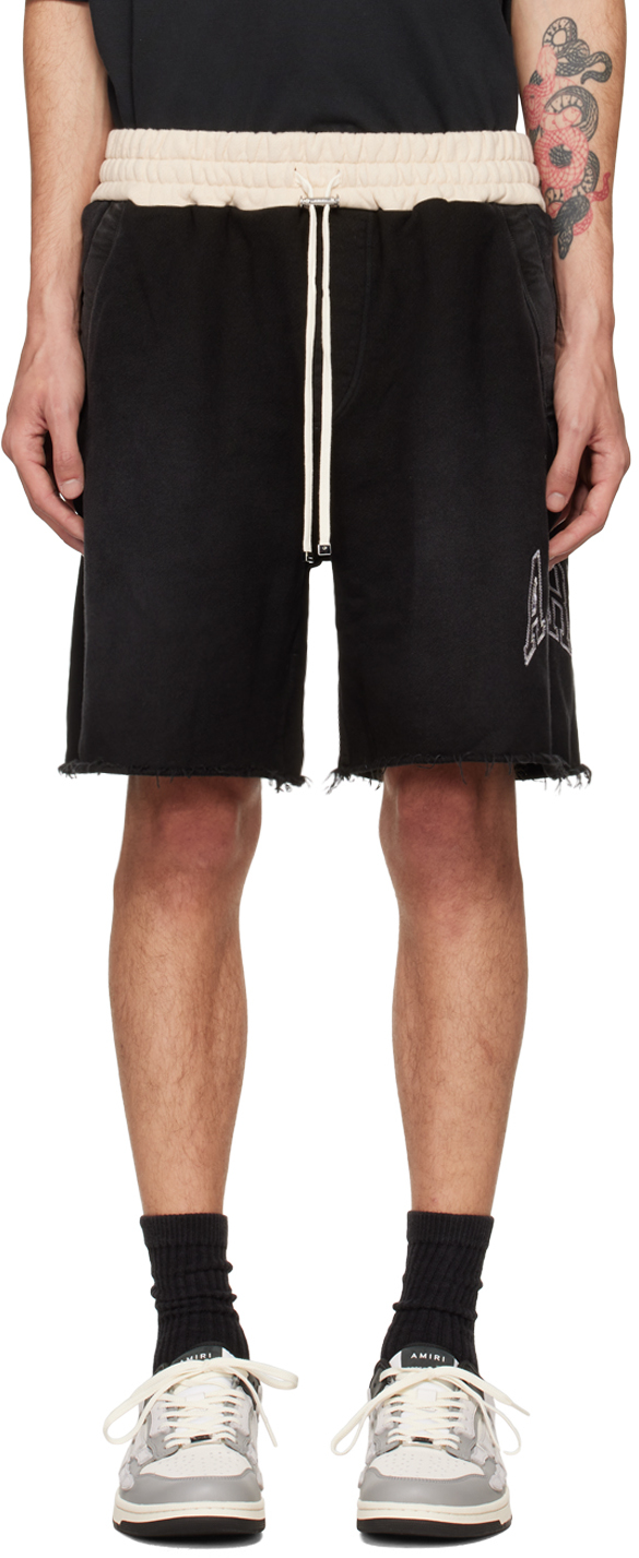 Shop Amiri Black Vintage Collegiate Shorts