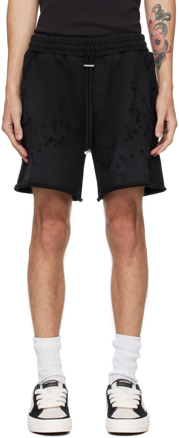 Shop Amiri Black 'ma' Shotgun Shorts