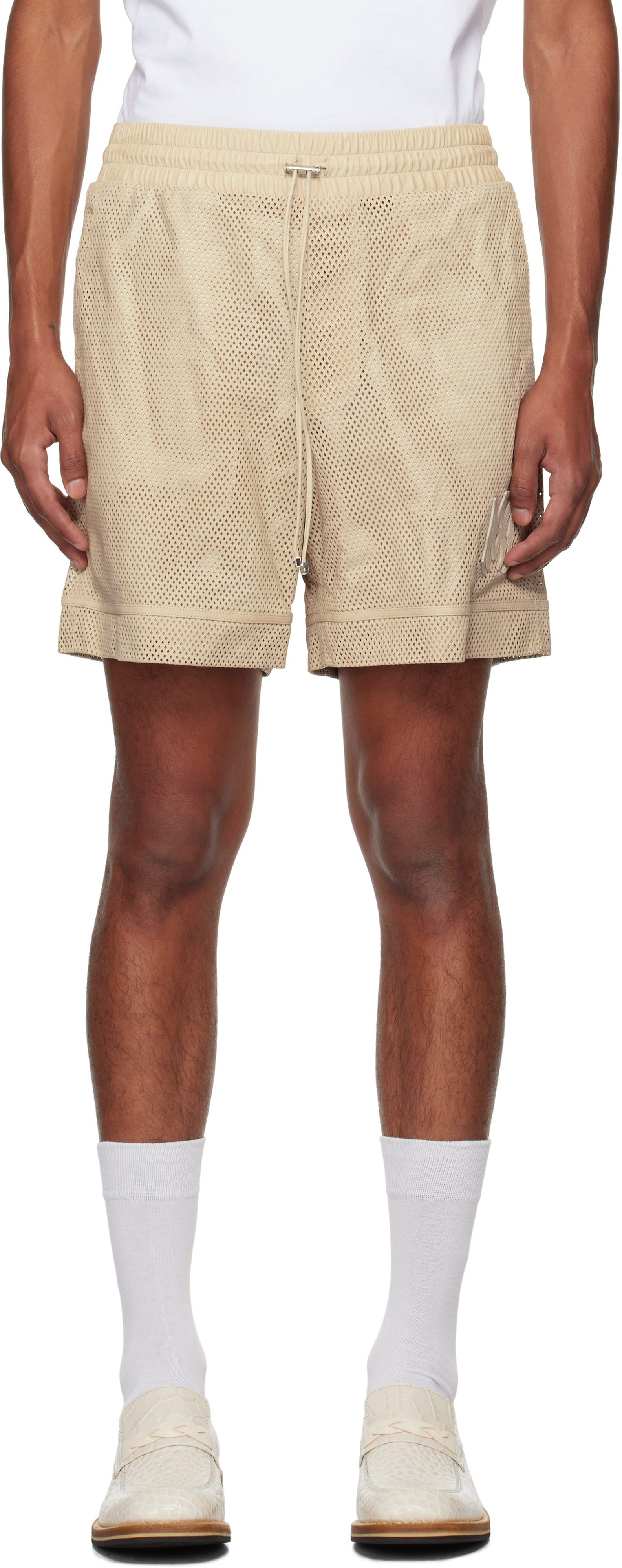 Off-White MA Perforated Leather Shorts