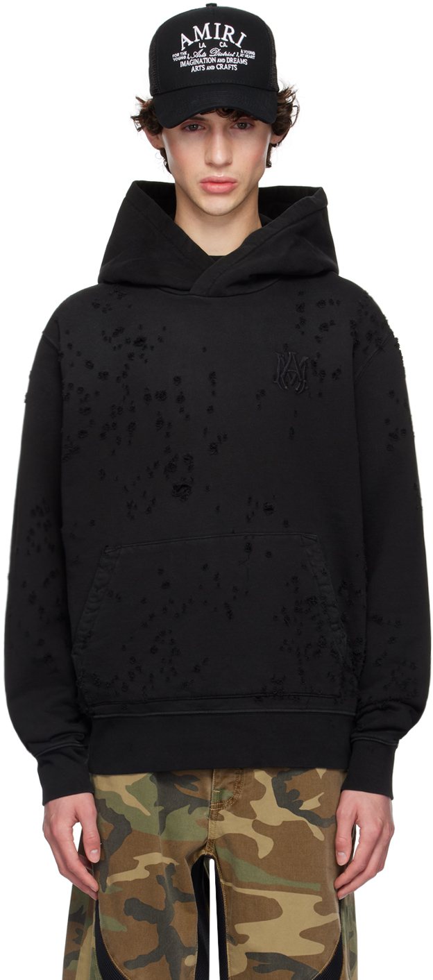 AMIRI: Black MA Shotgun Hoodie | SSENSE