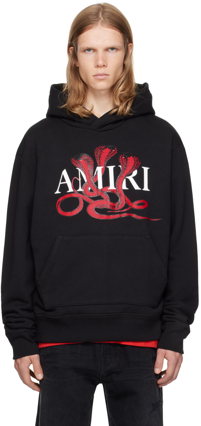 Shop Amiri Black Poison Hoodie In Black Red