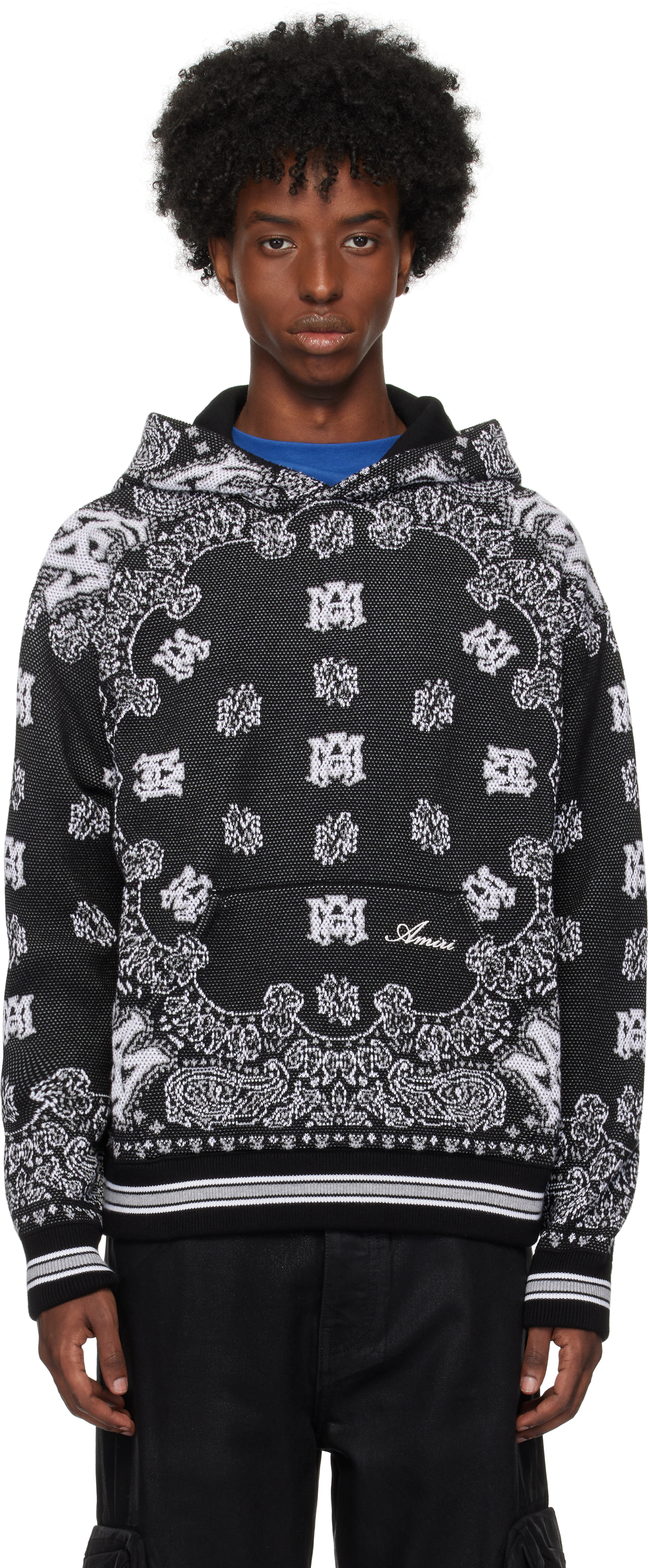 Black & White Bandana Hoodie