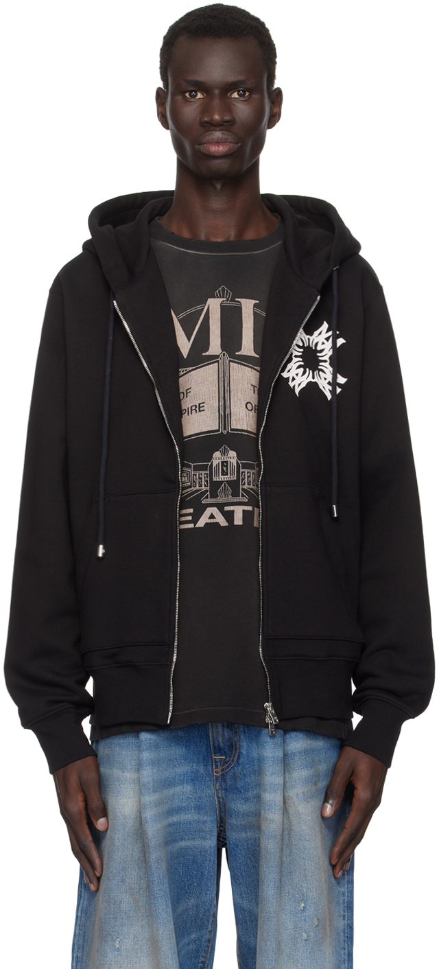 Black MA Quad Zip Up Hoodie