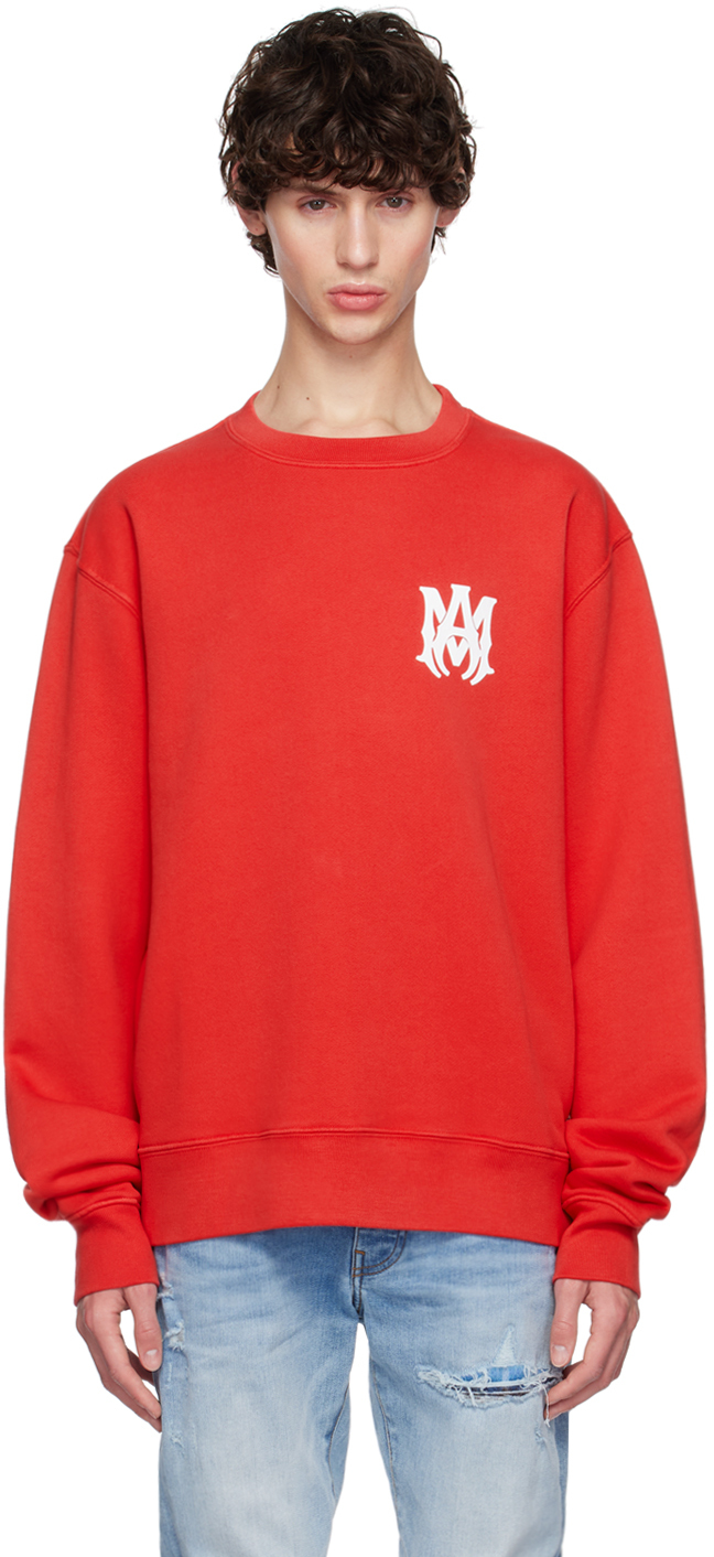 Shop Amiri Red Ma Core Logo Sweatshirt