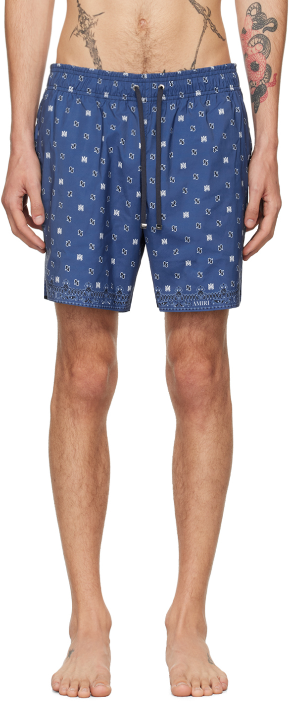 Blue MA Paisley Swim Shorts