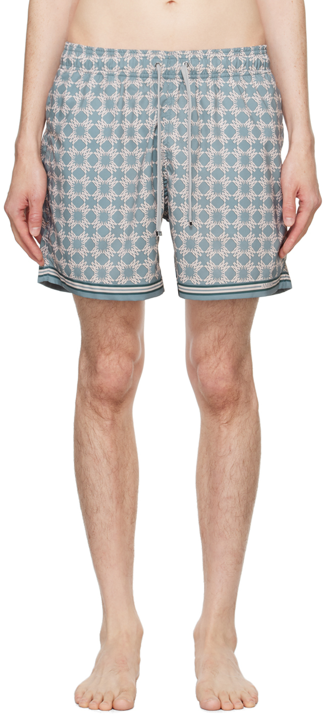AMIRI: Blue & Beige MA Quad Swim Shorts | SSENSE