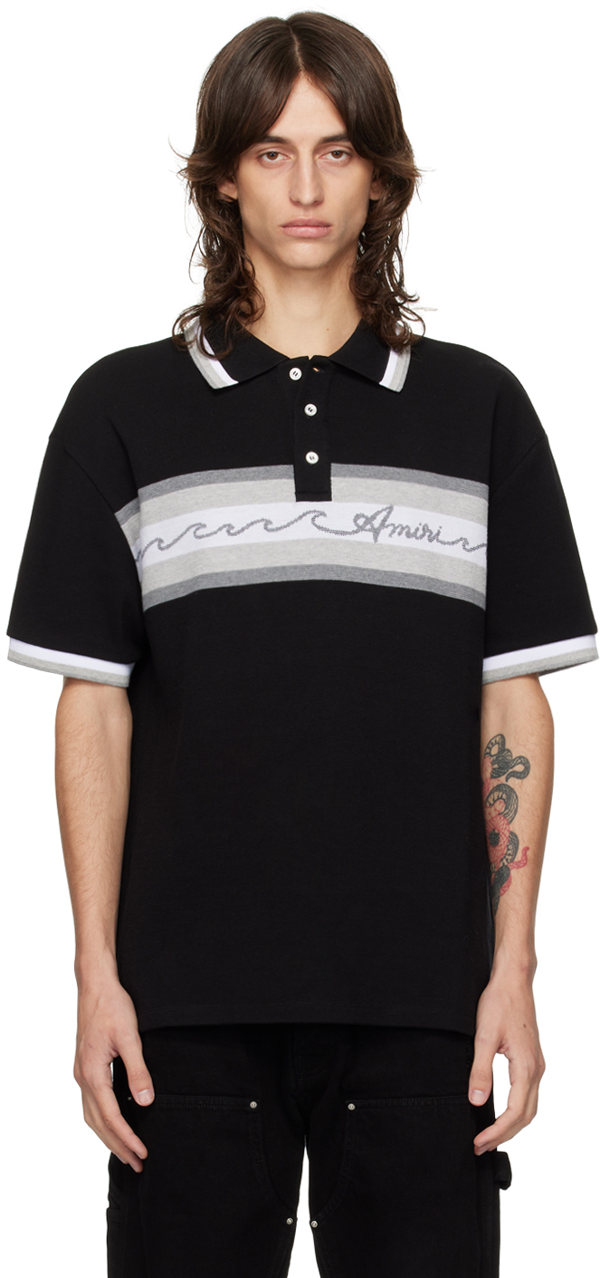 Black Wave Baja Stripe Polo