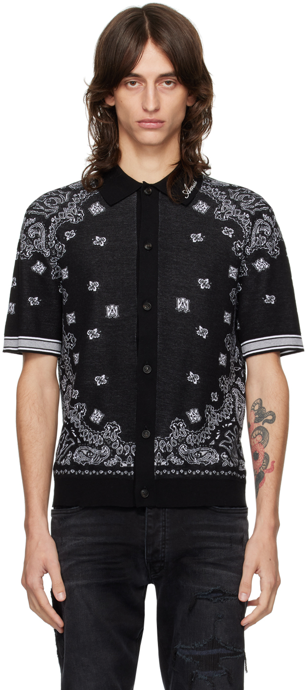 Shop Amiri Black Bandana Shirt