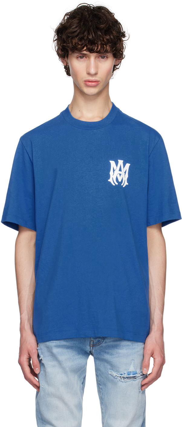 Shop Amiri Blue Ma Core Logo T-shirt