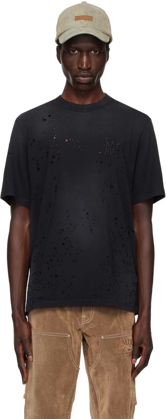 Shop Amiri Black 'ma' Shotgun T-shirt