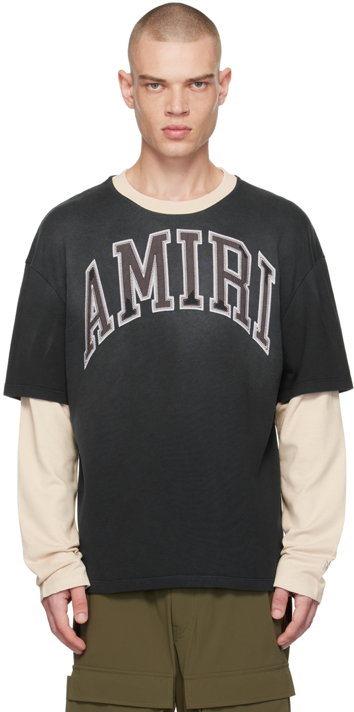 Shop Amiri Black & Off-white Vintage T-shirt