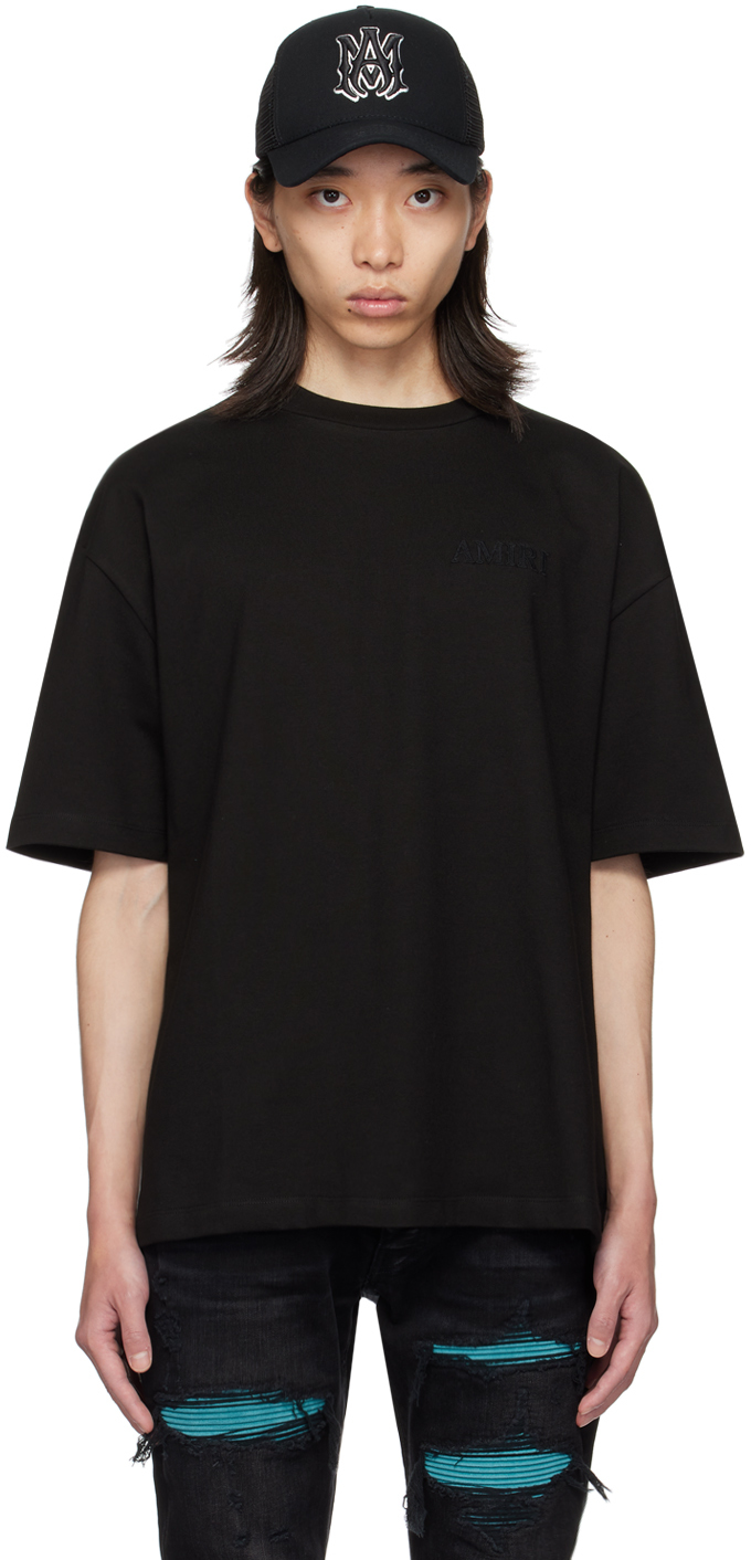 AMIRI ブラック Tシャツ AMIRI: ブラック オーバーサイズ Tシャツ | SSENSE 日本