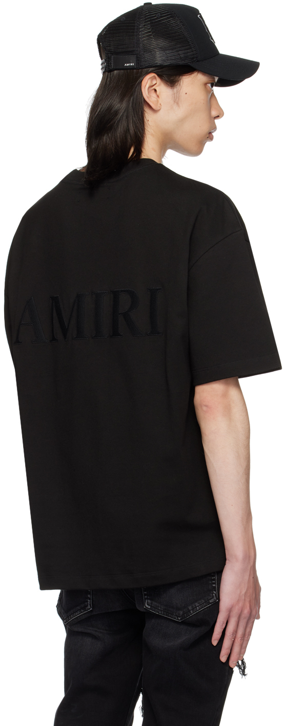 Amiri Tonal Logo Oversized Cotton T-shirt In Black