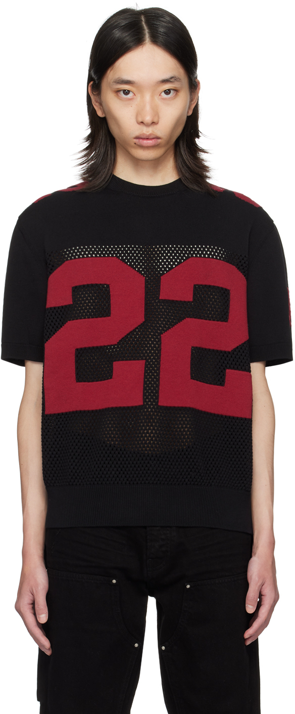 Black & Red '22' T-Shirt by AMIRI on Sale