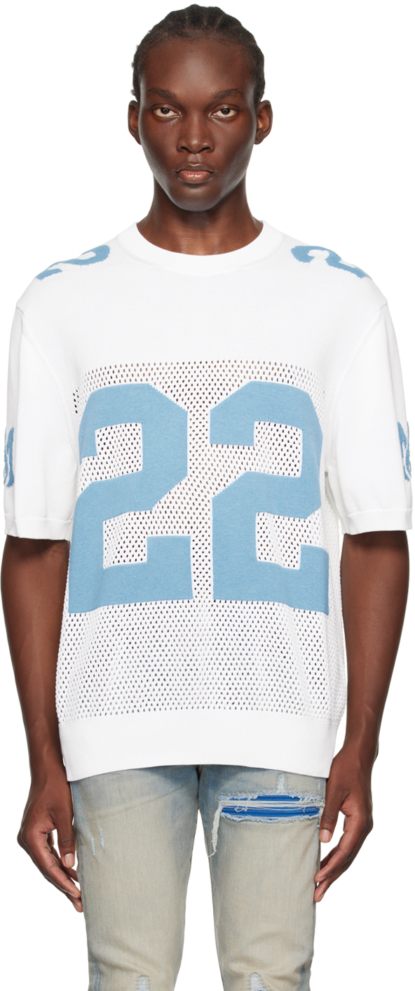 Shop Amiri White 22 T-shirt In White Cerulean