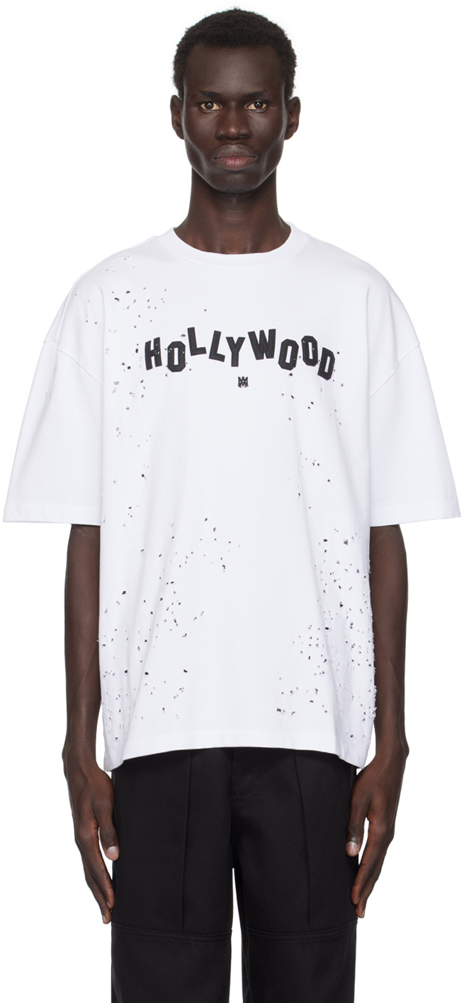 AMIRIのホワイト Hollywood Shotgun Tシャツがセール中
