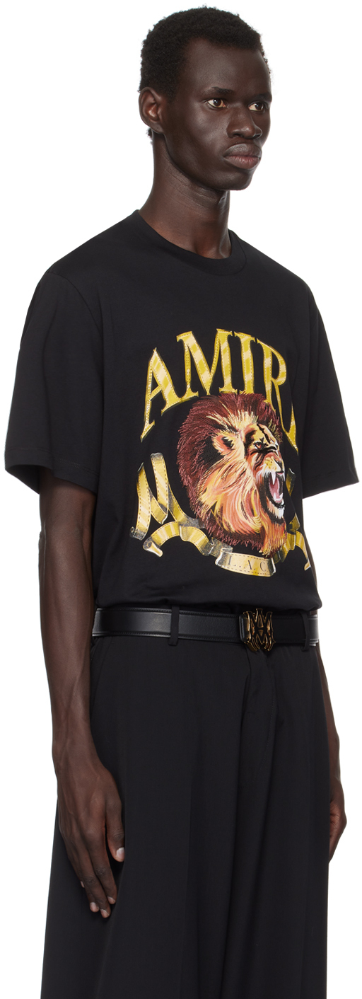 Amiri Mens Black Lion-print Relaxed-fit Cotton-jersey T-shirt In Black