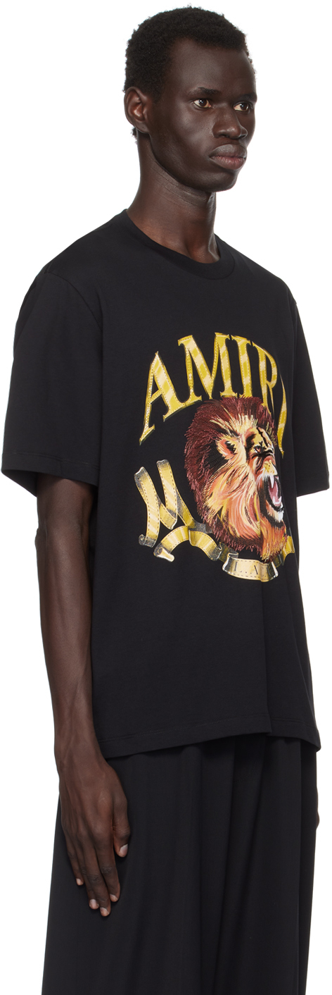 Amiri Mens Black Lion-print Relaxed-fit Cotton-jersey T-shirt In Black
