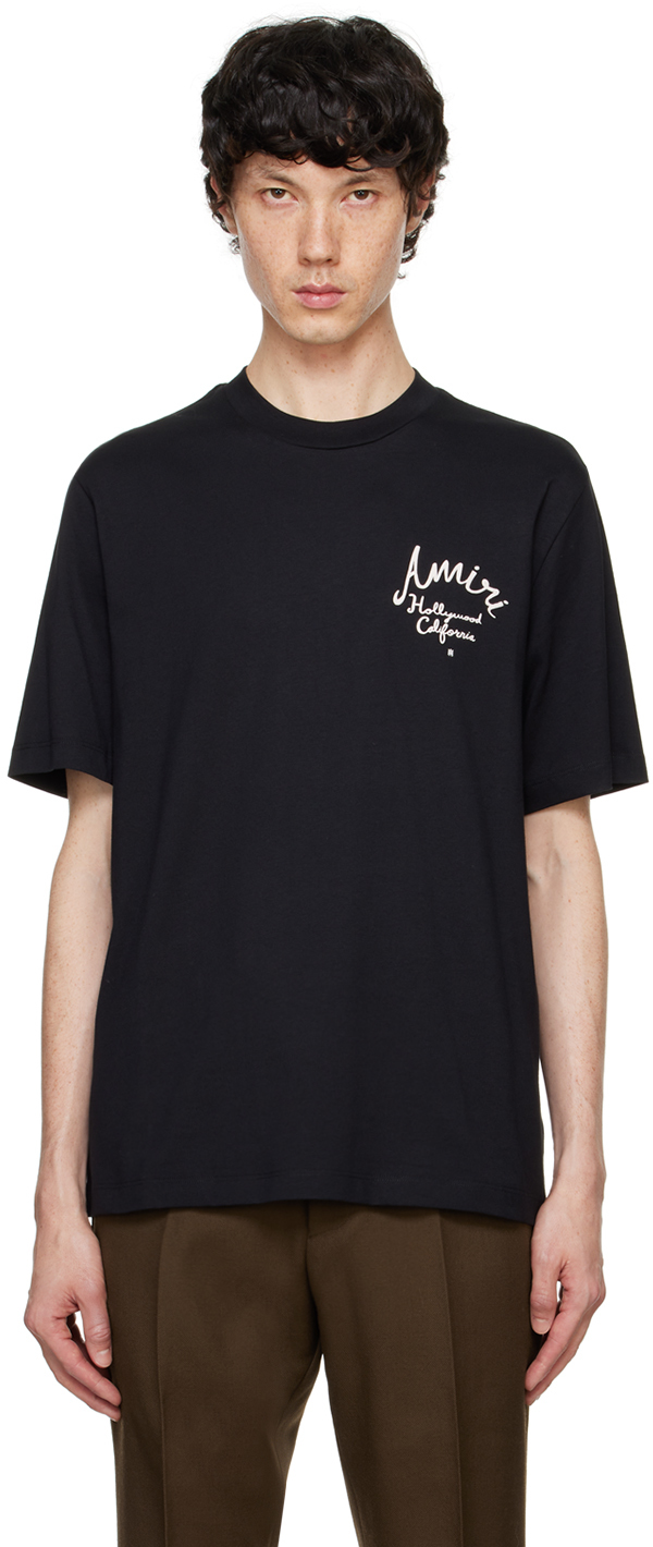 Black 'Hollywood' T-shirt by AMIRI on Sale