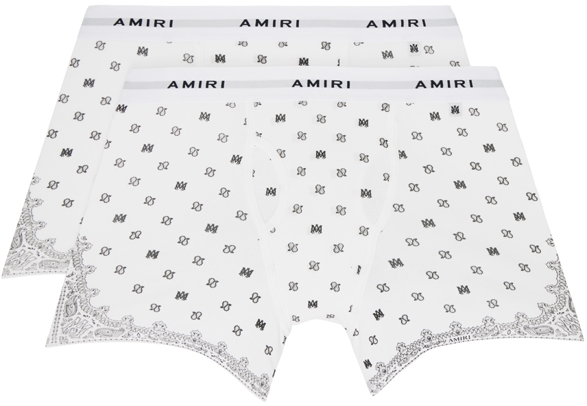 Shop Amiri Two-pack White Ma Paisley Boxer Briefs