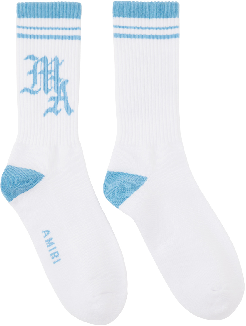 White & Blue Varsity Socks